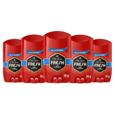 DESODORANTE ANTITRANSPIRANTE OLD SPICE STICK 50 GR. FRESH C/5