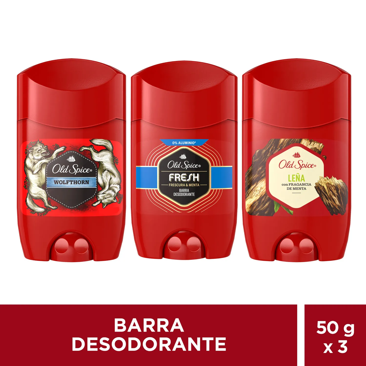 DESODORANTE ANTITRANSPIRANTE OLD SPICE STICK 50 GR. SURTIDO C/3