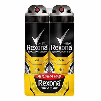 DESODORANTE ANTITRANSPIRANTE REXONA  90 GR. AER. H V8 C/2