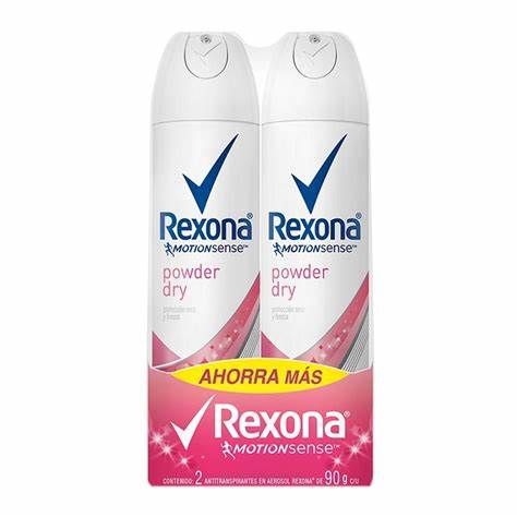DESODORANTE ANTITRANSPIRANTE REXONA  90 GR. AER. M POWDER C/2