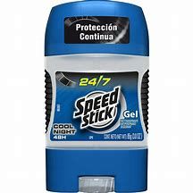 DESODORANTE ANTITRANSPIRANTE SPEED STICK 85 GR. 24/7 GEL C/NIGHT, CON 3