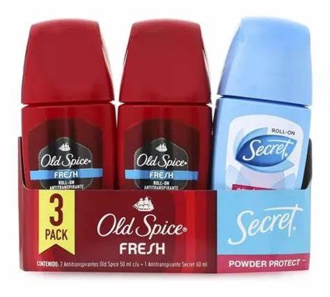 DESODORANTE ANTITRANSPIRANTE OLD SPICE ROLLON 50 ML. 2 FRESH + 1 SECRET