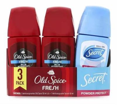 DESODORANTE ANTITRANSPIRANTE OLD SPICE ROLLON 50 ML. 2 FRESH + 1 SECRET