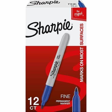 MARCADOR PERMANENTE SHARPIE, FINO, CON 12