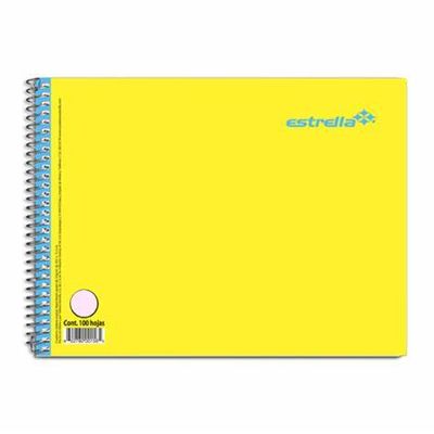 CUADERNO ITALIANO ESPIRAL, RAYA, 100 HOJAS, CON 6