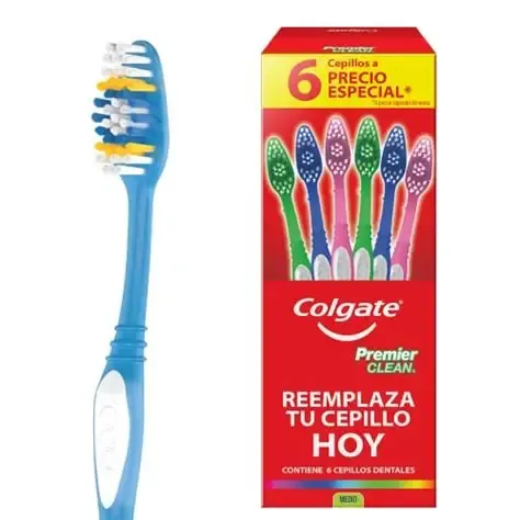 CEPILLO DENTAL COLGATE PREMIER CLEAN, CAJA CON 6