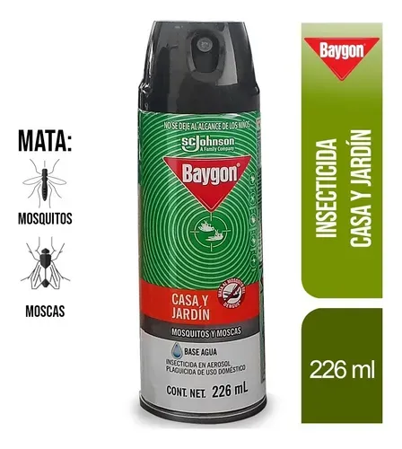 INSECTICIDA BAYGON CASA Y JARDIN 226ML, CON 3