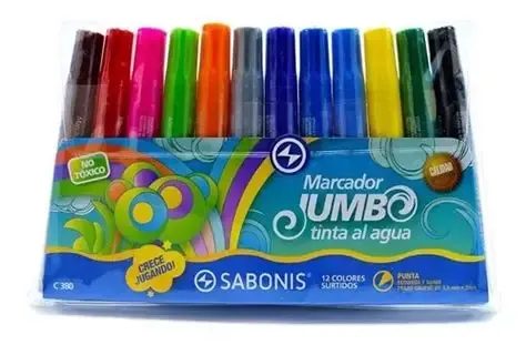 MARCADOR JUMBO, TINTA AL AGUA, CON 12, SABONIS