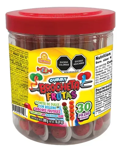 BROCHETA DE FRUTAS LAS DELICIAS, CON 30