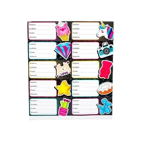 STICKERS ESCOLARES CON 10 HOJAS