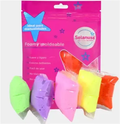 FOAMY MOLDEABLE, PAQUETE CON 50GR, COLORES SURTIDOS, CON 12