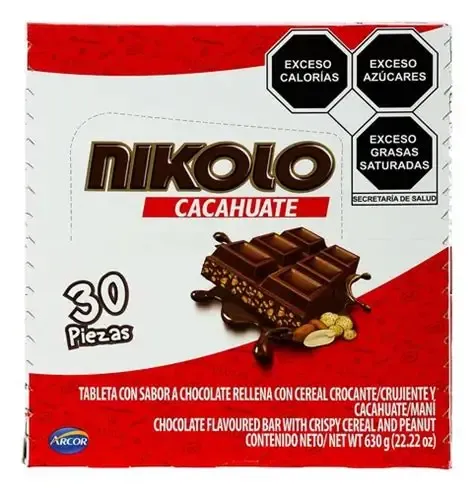 CHOCOLATE NIKOLO CACAHUATE, CON 30