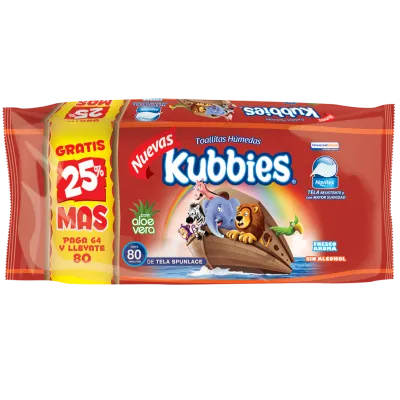 TOALLAS HUMEDAS KUBBIES C/80, CON 6