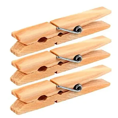 BROCHE PARA ROPA DE MADERA, BOLSA CON 36