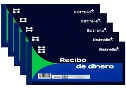 BLOCK RECIBO DE DINERO 50 HJS ESTRELLA CON 5