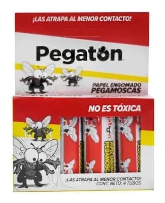 TIRA PEGAMOSCAS PEGATON, DISPLAY C/4 TUBOS, CON 6 DISPLAYS