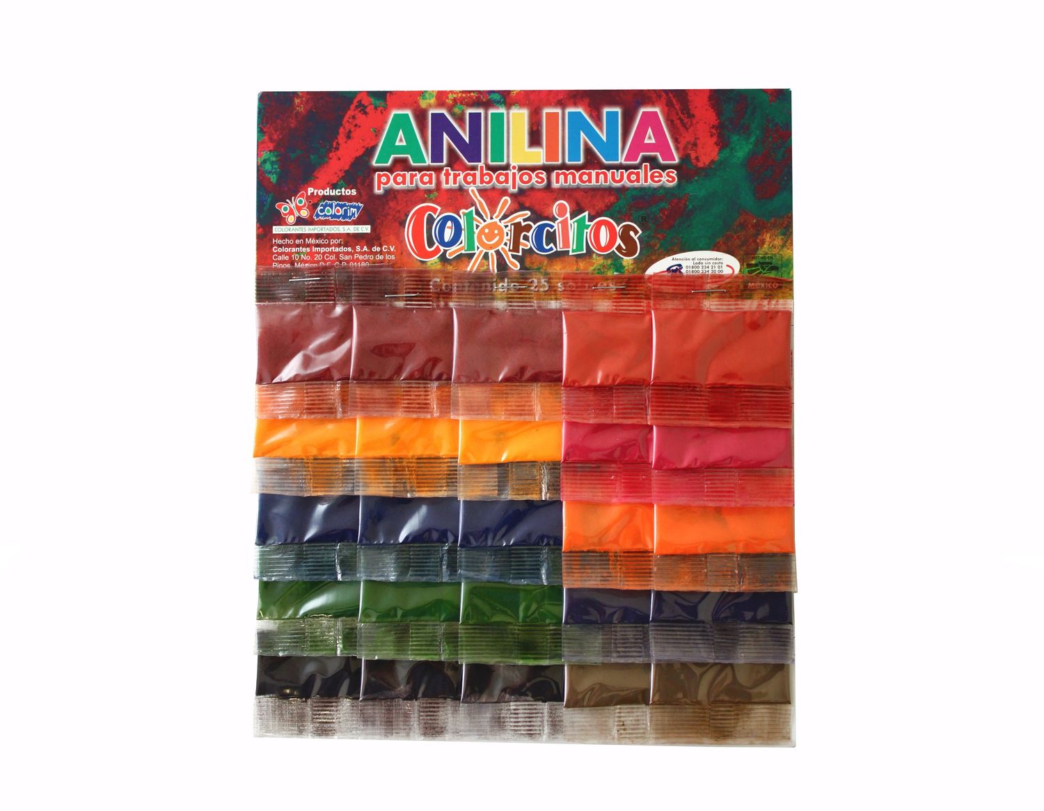 ANILINA VEGETAL, CARTERA CON 25 SOBRES