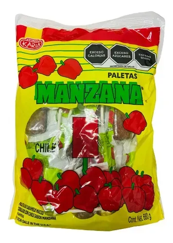 PALETA KARLA MANZANA, CON CHILE, CON 20