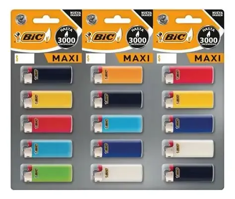 ENCENDEDOR BIC MAXI, EXHIBIDOR CON 15