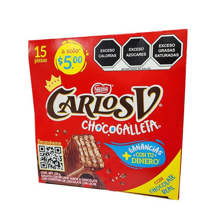 CHOCOLATE CARLOS V SNACK, CON 15