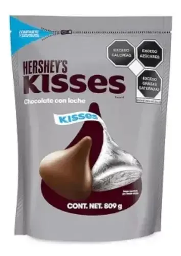 CHOCOLATE KISSES HERSHEYS CON LECHE, 850GR, CON 200 APROX.