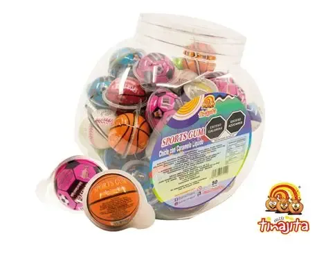 CHICLE SPORTS GUM, VITROLERO CON 50, LAS TINAJITAS