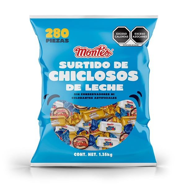 SURTIDO DE CHICLOSOS MONTES, MEGA BOLSA, CON 280PZS