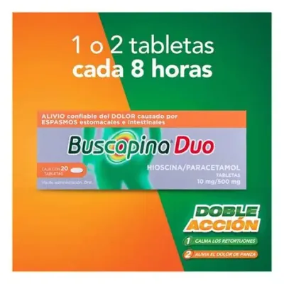 BUSCAPINA DUO 10/500MG, CON 20
