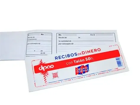 BLOCK RECIBO DE DINERO 50 HJS ECONOMICO, CON 5 BLOCKS