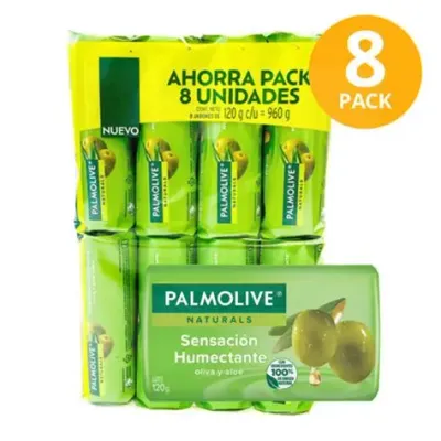 JABON PALMOLIVE OLIVA/ALOE VERA, 120GR, CON 8