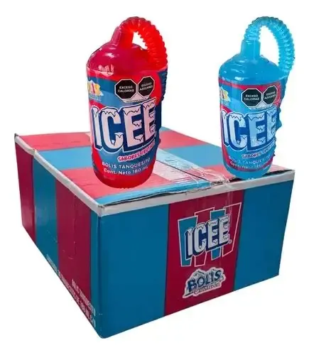 BOLI TANQUECITO ICEE, SABOR MORA Y CEREZA, CON 180ML, CAJA CON 30