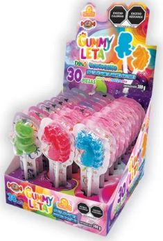 PALETA GUMMY LETA LAS DELICIAS, CON 30