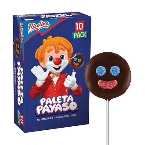 PALETA PALETON PAYASO MALVABISCO CON 10