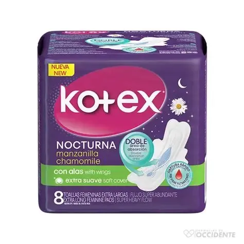 TOALLA KOTEX NOCTURNA MANZANILLA C/A C/10 (C/8 B