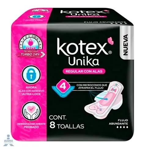 TOALLA KOTEX UNIKA ANATOMICA C/8 (C/10)
