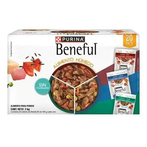 BENEFUL ALIMENTO PARA MASCOTAS, 100GR, CON 20 SOBRES