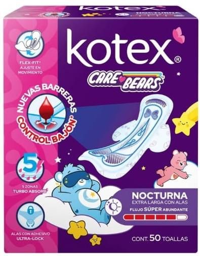 TOALLA KOTEX EXTRA LARGA NOCTURNA, CON 50