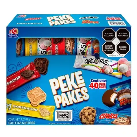 GALLETAS SURTIDAS PEKE PAKES GAMESA, CON 40 PACKS