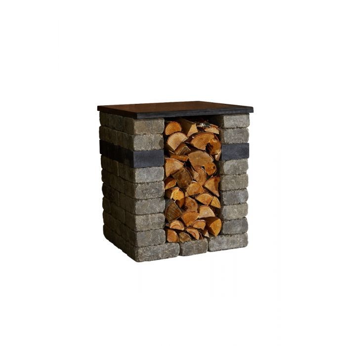 Barkman Compact Quarry Stone Fire Place Wood Storage Box