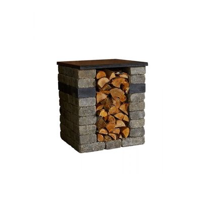 Barkman Compact Quarry Stone Fire Place Wood Storage Box