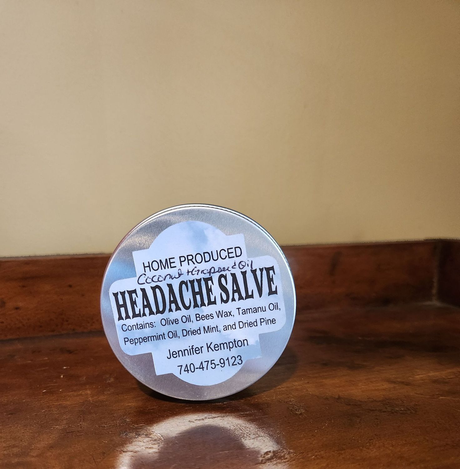 Home Produced Headache Salve