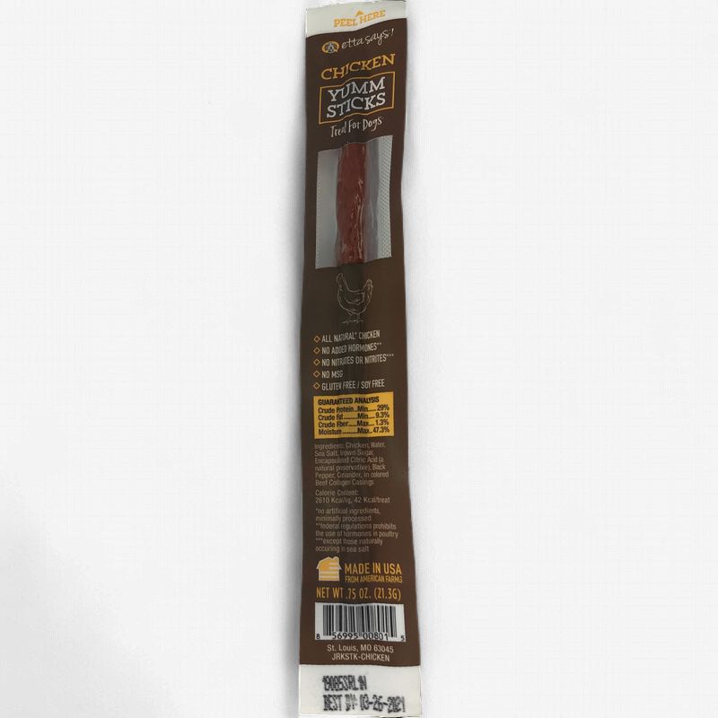 Etta Says! Yumm Stick Natural Chicken Dog Training Treat - Single Protein, Made in the USA