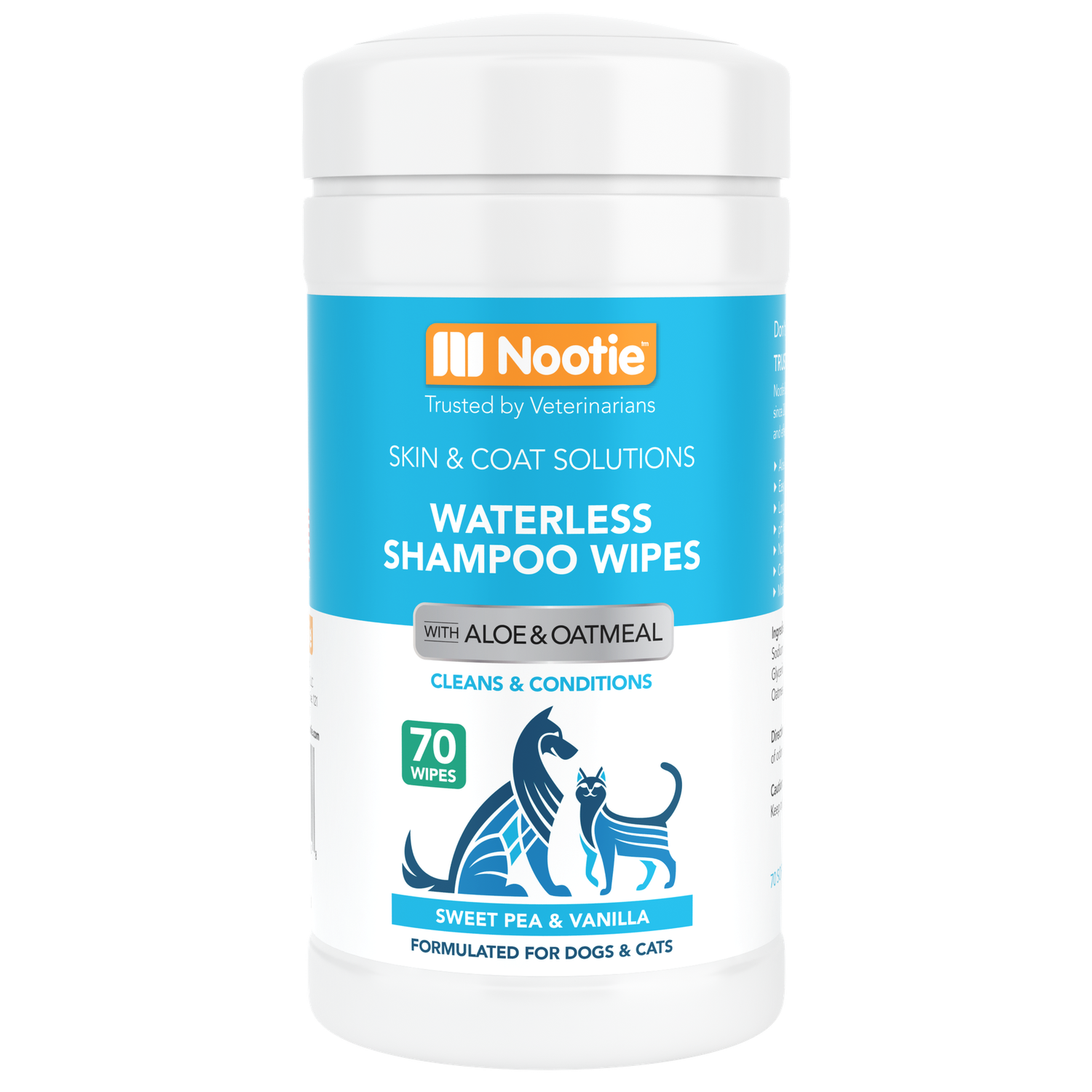 Waterless Shampoo Wipes with Aloe and Oatmeal Sweet Pea &amp; Vanilla