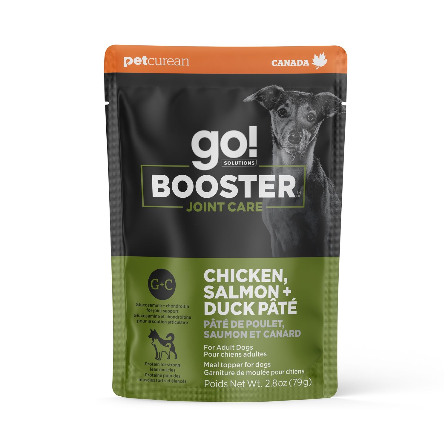 Go! Solutions Booster Joint Care Chicken, Salmon+ Duck Pâté for dogs, 2.8-oz, box of 12