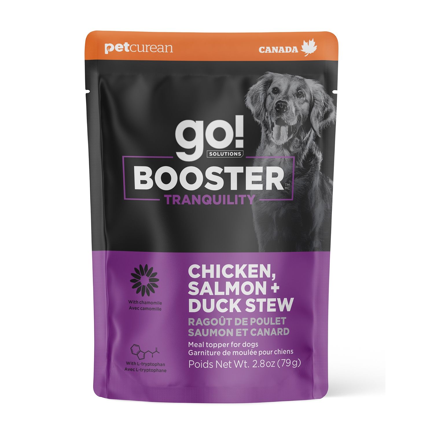 Go! Solutions Booster Tranquility Chicken, Salmon + Duck Stew for dogs, 2.8-oz, box of 12