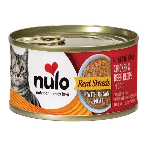 Nulo Real Shreds Cans Chicken &amp; Beef Recipe with Organ Meat for Cats 2.8oz