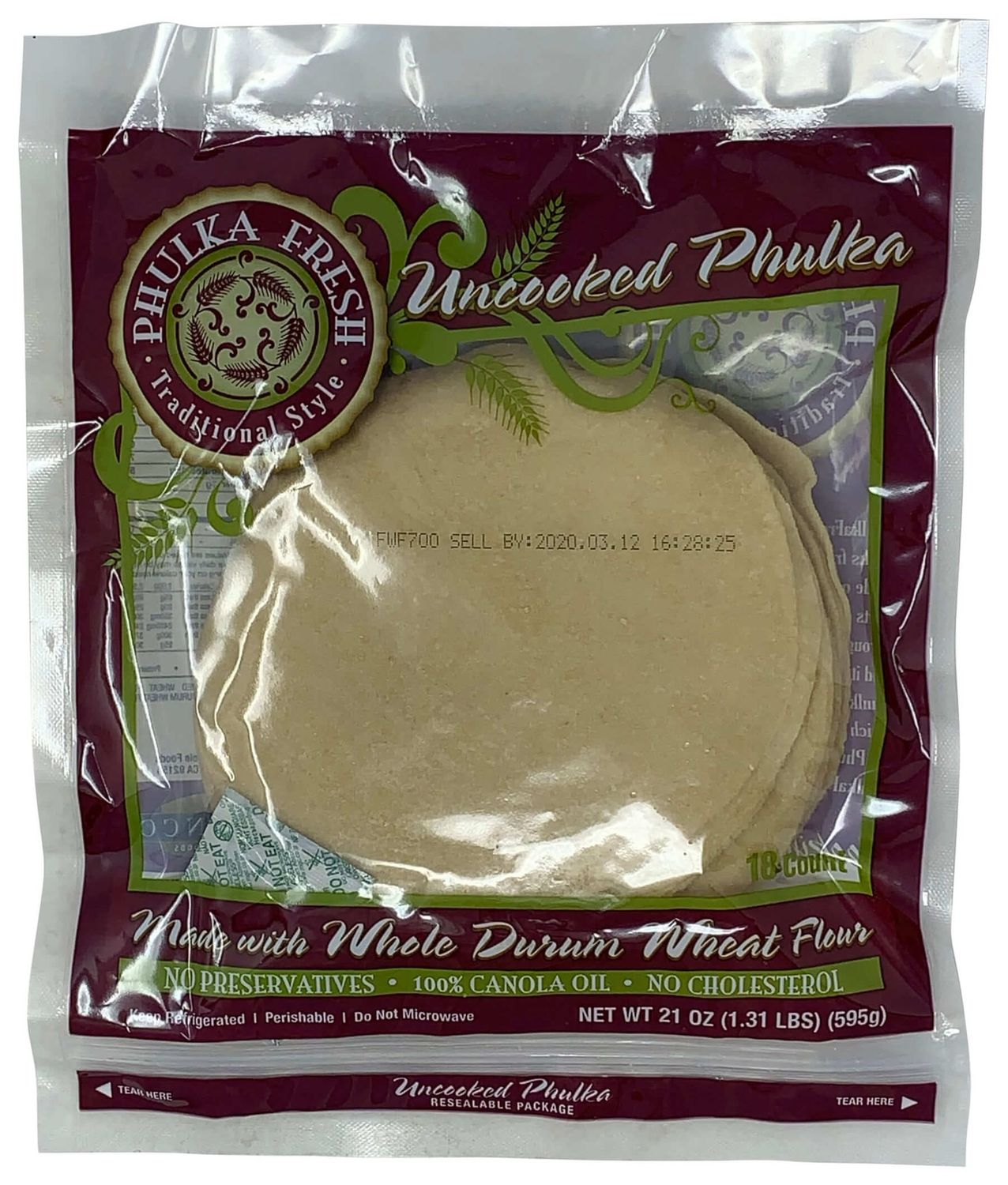 Desi Uncooked Phulka 18pc
