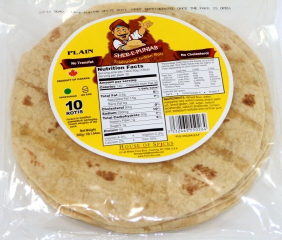 Sher-e-punjab Classic Roti plain flat bread 750g