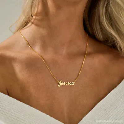Personalized Name Necklace Gold