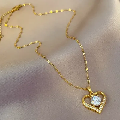 diamond Heart Pendant Necklace
